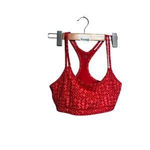 GapFit Red Pattern Sports Bra Racerback Athletic Yoga Gym Activewear